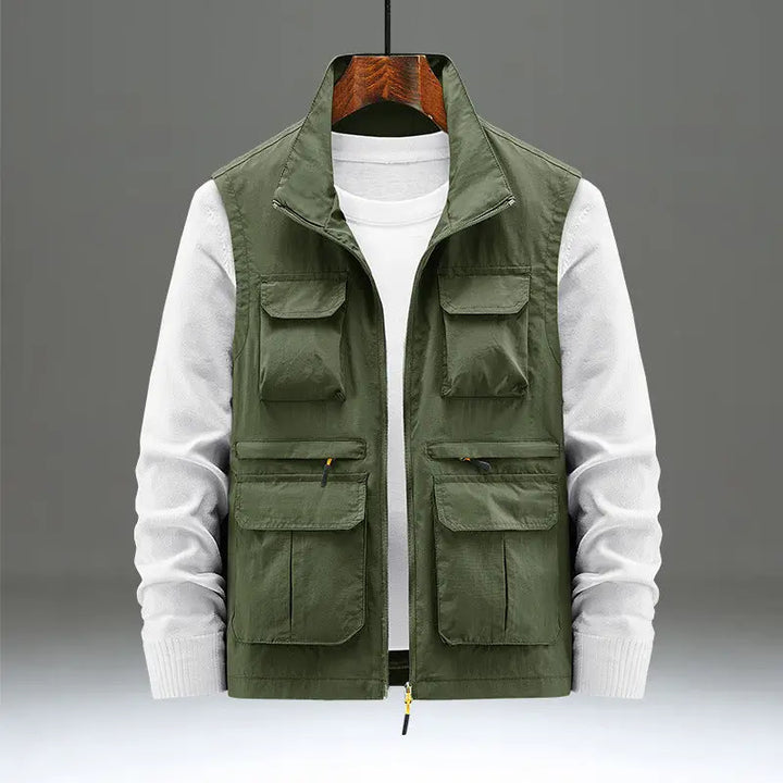 Men's Multi-Pocket Utility Vest – Lightweight Outdoor Sleeveless Jacket