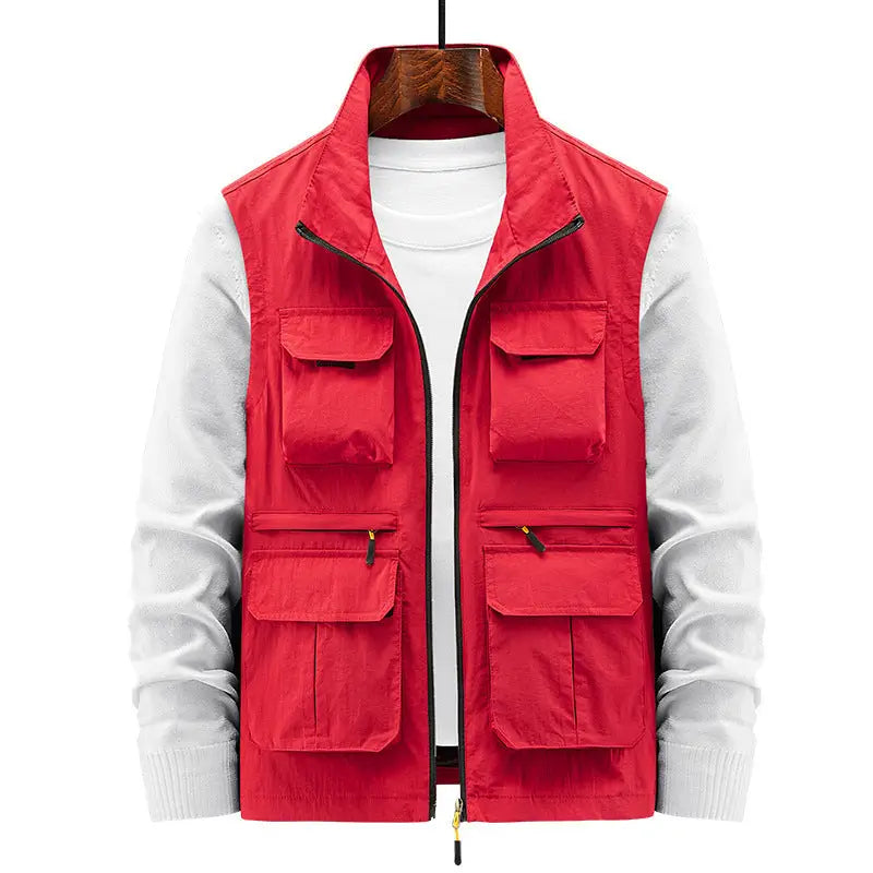 Men's Multi-Pocket Utility Vest – Lightweight Outdoor Sleeveless Jacket