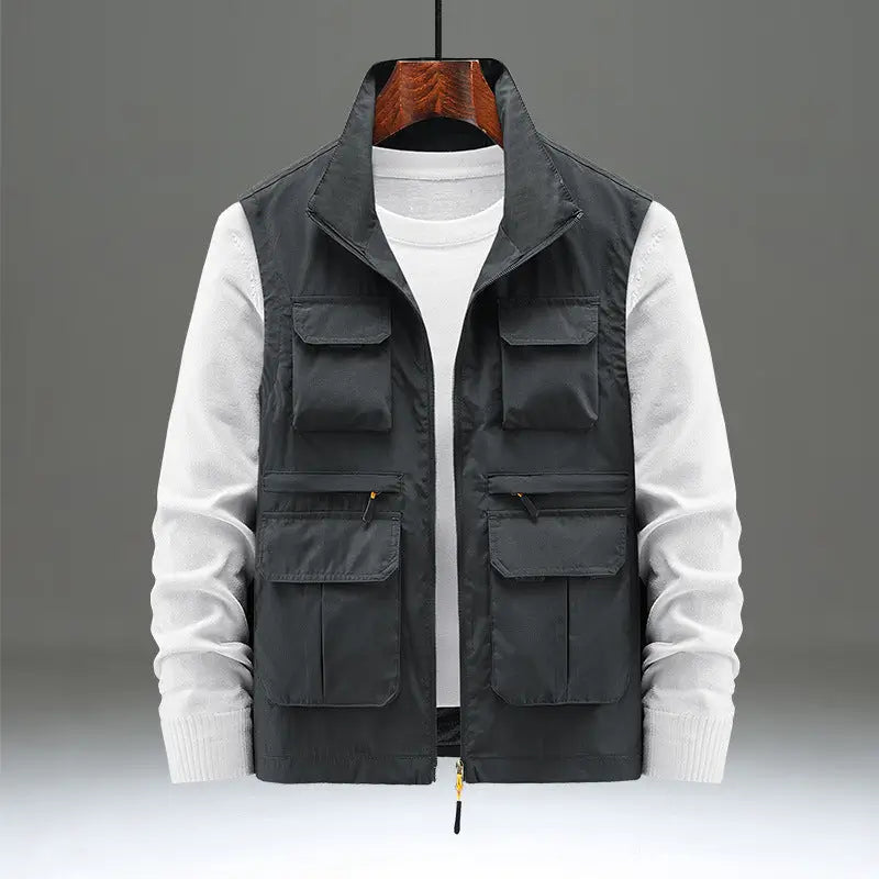 Men's Multi-Pocket Utility Vest – Lightweight Outdoor Sleeveless Jacket
