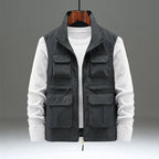 Men's Multi-Pocket Utility Vest – Lightweight Outdoor Sleeveless Jacket