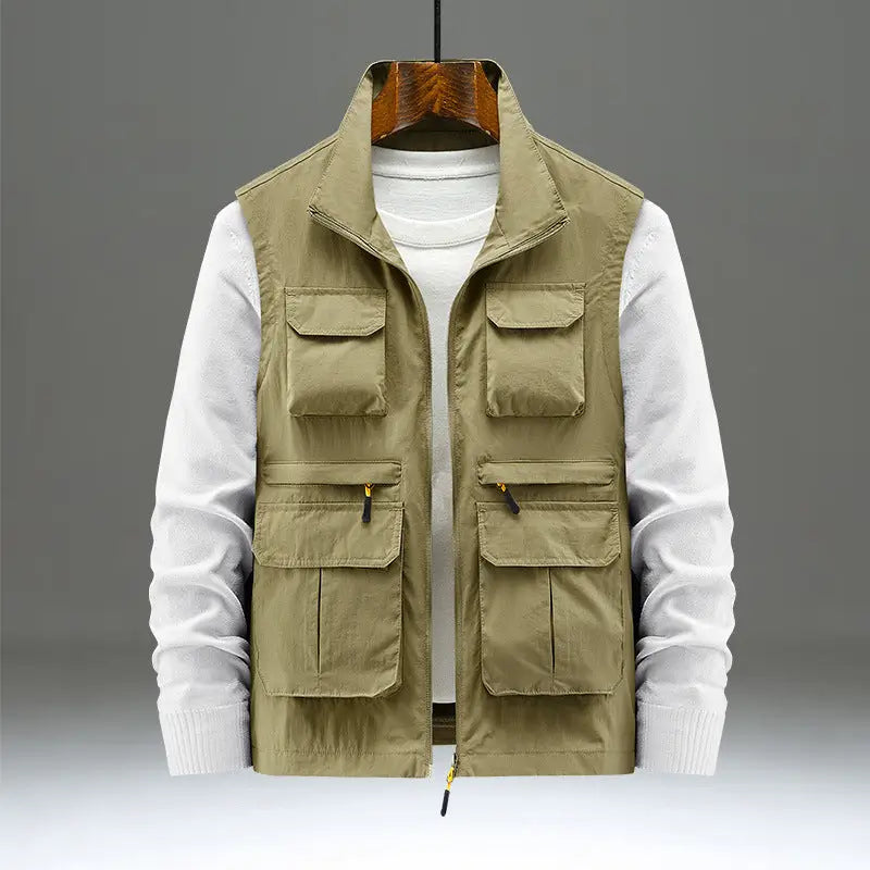Men's Multi-Pocket Utility Vest – Lightweight Outdoor Sleeveless Jacket