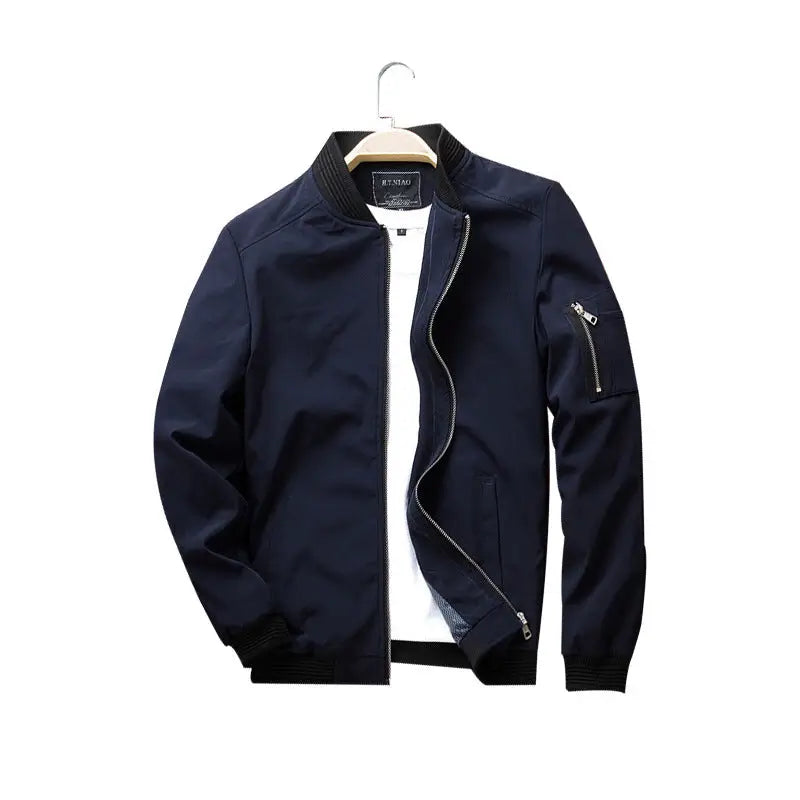 Men's Classic Zip-Up Bomber Jacket – Casual Slim-Fit Jacket
