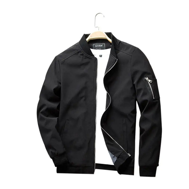 Men's Classic Zip-Up Bomber Jacket – Casual Slim-Fit Jacket