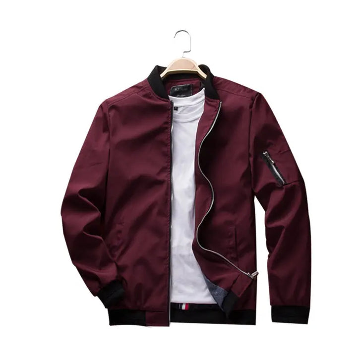 Men's Classic Zip-Up Bomber Jacket – Casual Slim-Fit Jacket