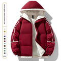 Down-Shoulder Hooded Down Coat