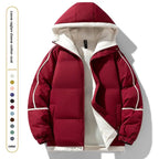 Down-Shoulder Hooded Down Coat