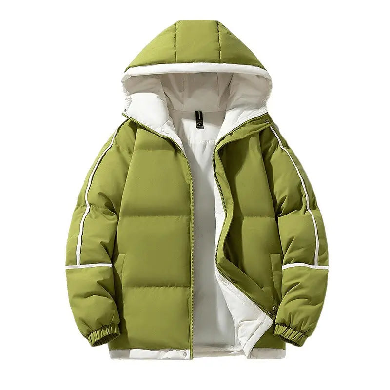 Down-Shoulder Hooded Down Coat