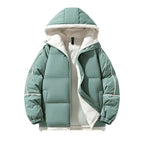 Down-Shoulder Hooded Down Coat