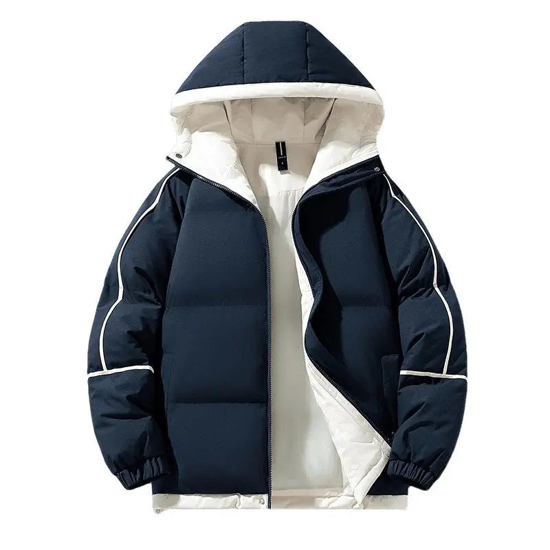 Down-Shoulder Hooded Down Coat