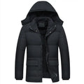 Men's Thick Fleece-Lined Hooded Winter Puffer Jacket