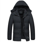 Men's Thick Fleece-Lined Hooded Winter Puffer Jacket