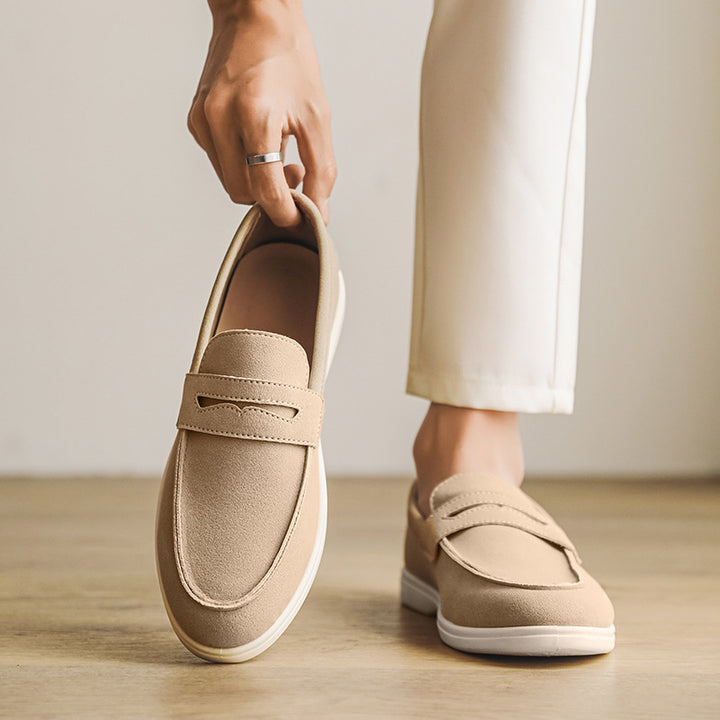 Men's Suede-Look Penny Loafers – Cambridge Casual