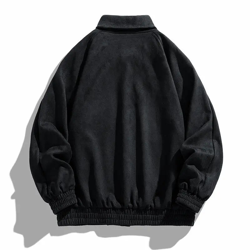 Men's Vintage Suede Bomber Jacket – Relaxed Fit