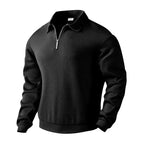 Men's Textured Quarter-Zip Sweater – Stand Collar Casual Pullover