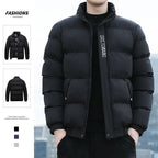 Men’s Stand-Collar Quilted Puffer Jacket