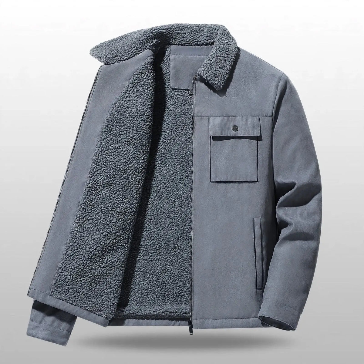Suede Craft Men's Sherpa-Collar Jacket