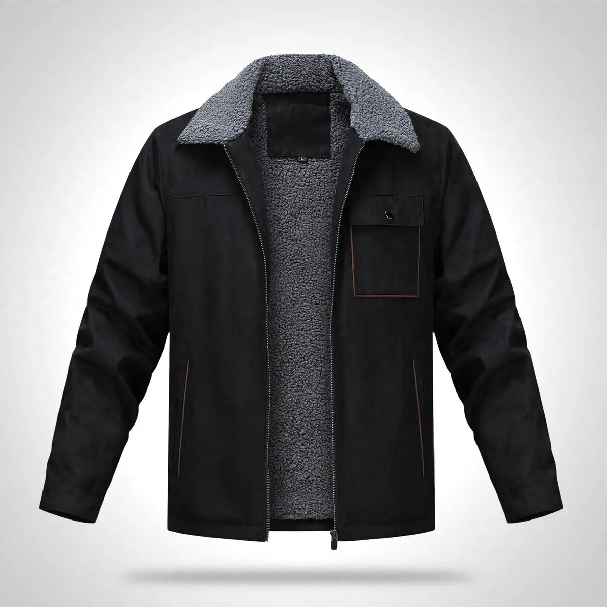 Suede Craft Men's Sherpa-Collar Jacket