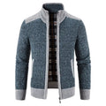 Men's Stand Collar Zip-Up Knit Cardigan – Casual Winter Sweater