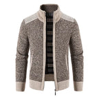 Men's Stand Collar Zip-Up Knit Cardigan – Casual Winter Sweater