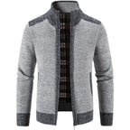 Men's Stand Collar Zip-Up Knit Cardigan – Casual Winter Sweater