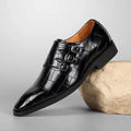 Men's Croc-Embossed Double Monk Strap Shoes – Royal Edge