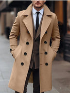 Men’s Classic Double-Breasted Long Coat